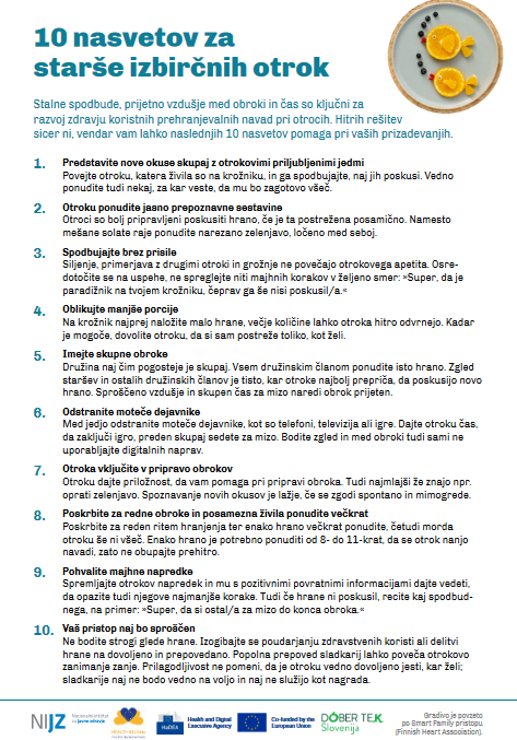 10 nasvetov za starse izbircnih otrok